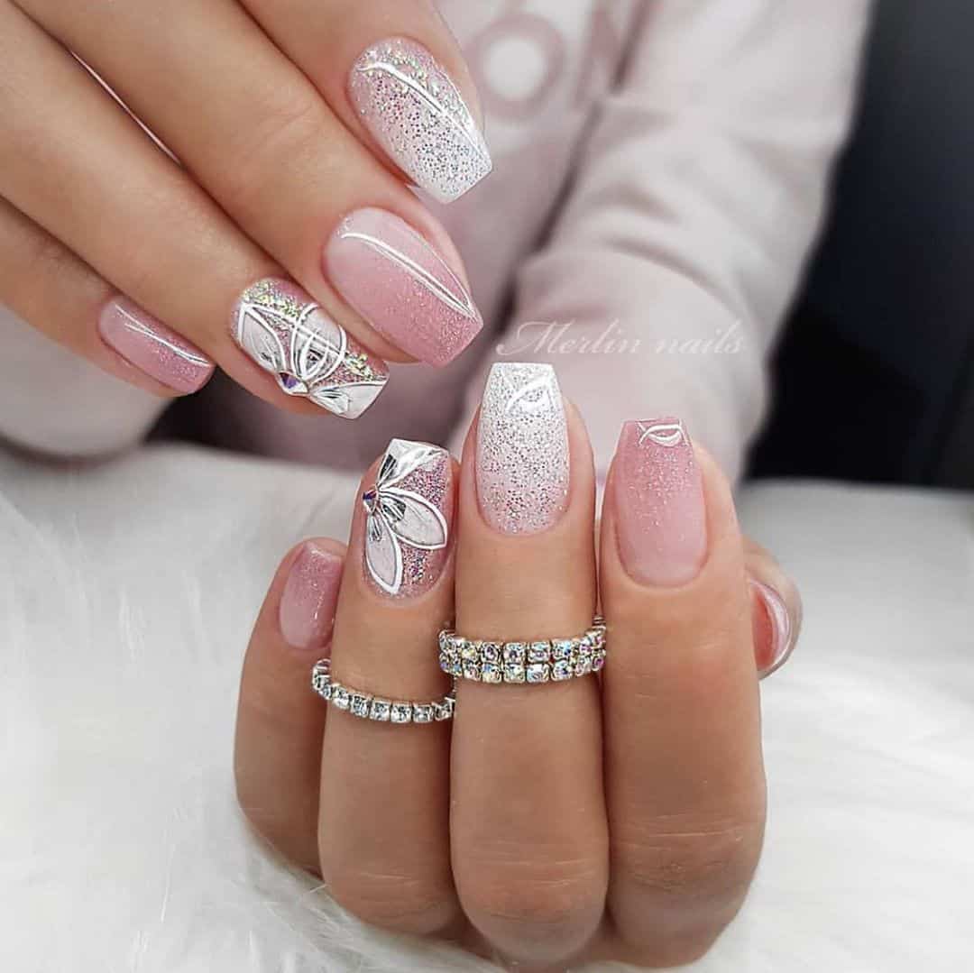 Gender reveal party nails ideas