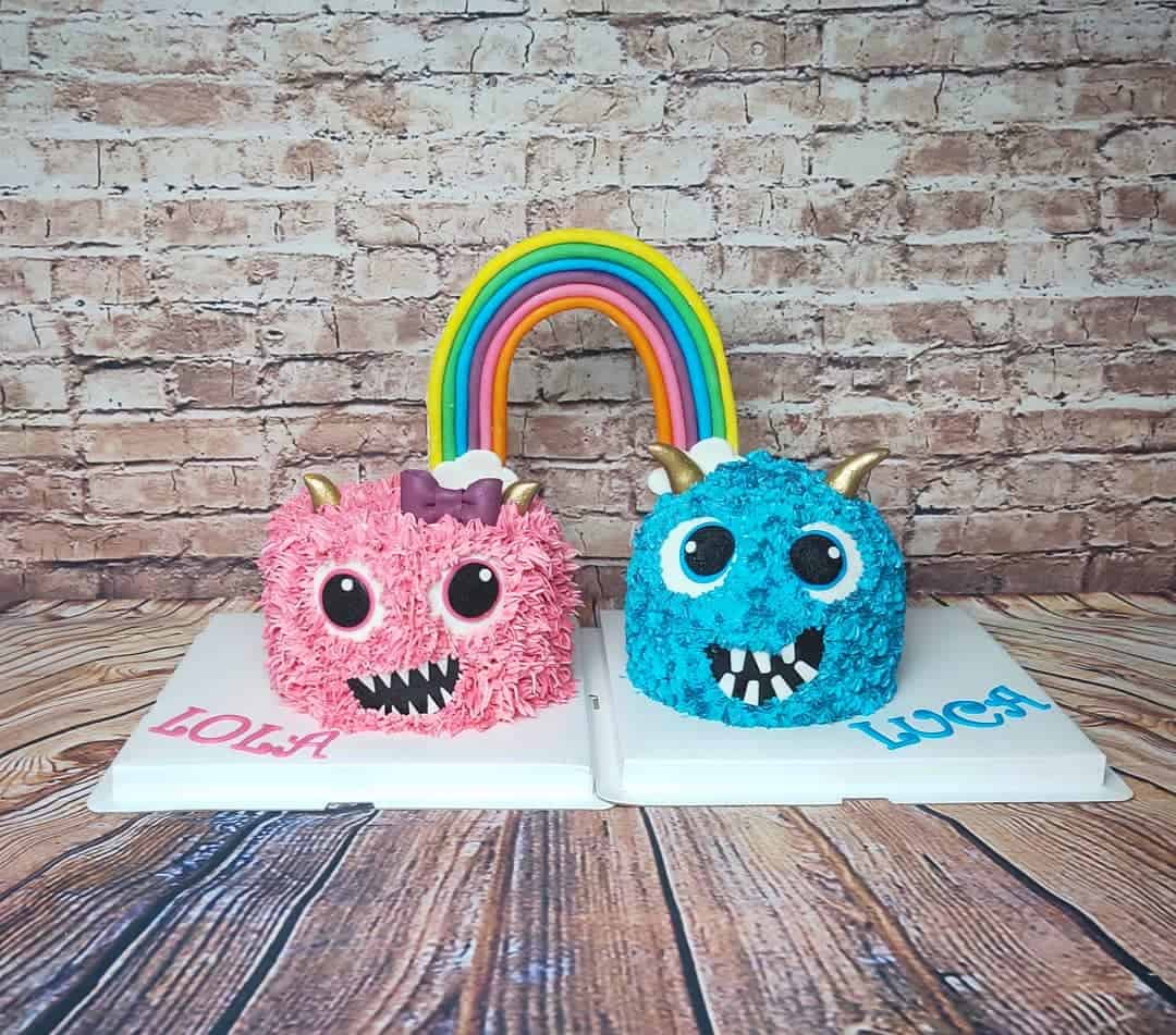 Birthday cake for twins