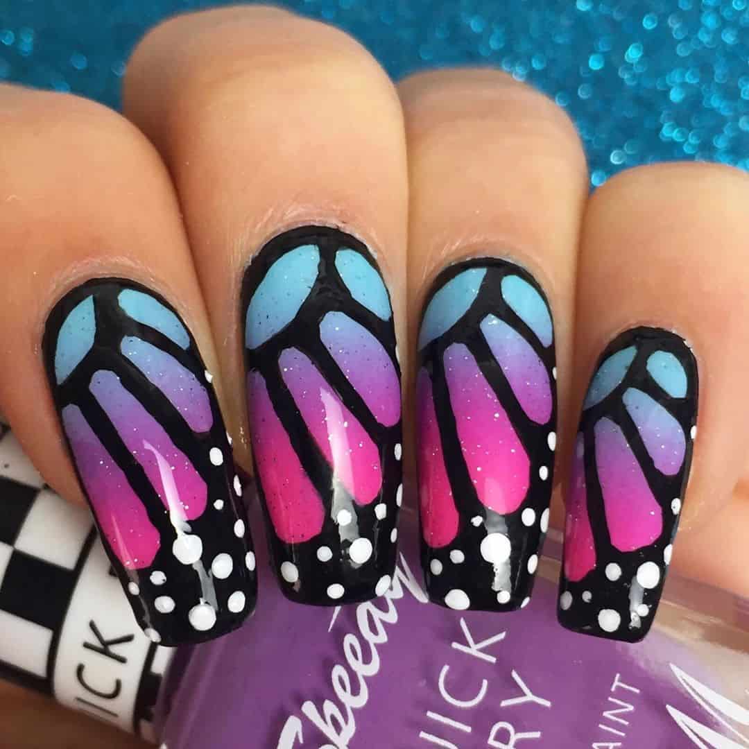 Wedding manicure - Butterfly nail art