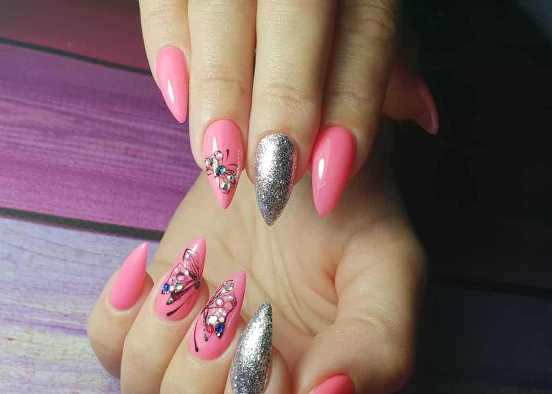 Wedding manicure - Butterfly nail art
