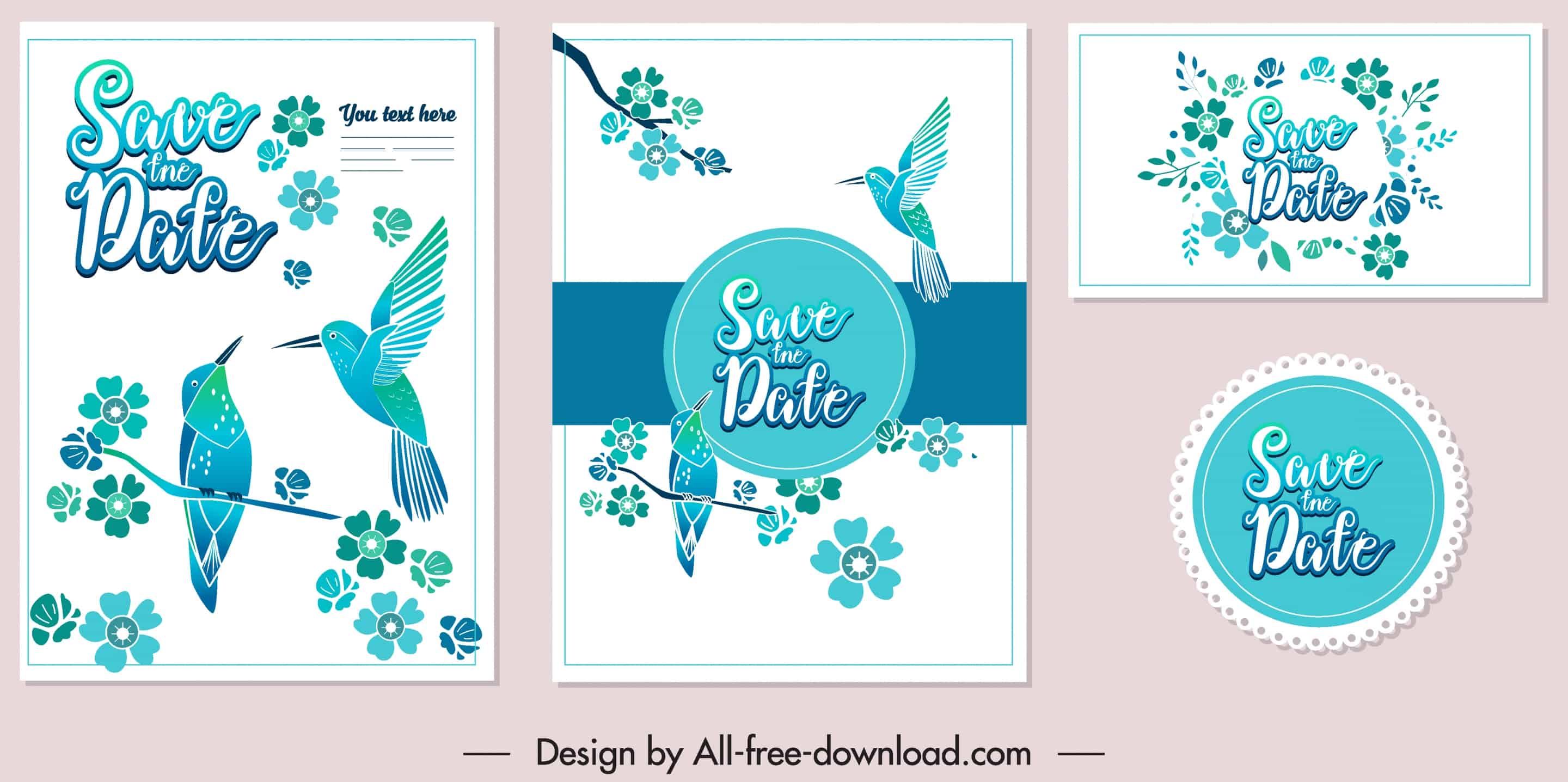 Blue Birds - Wedding Invitation