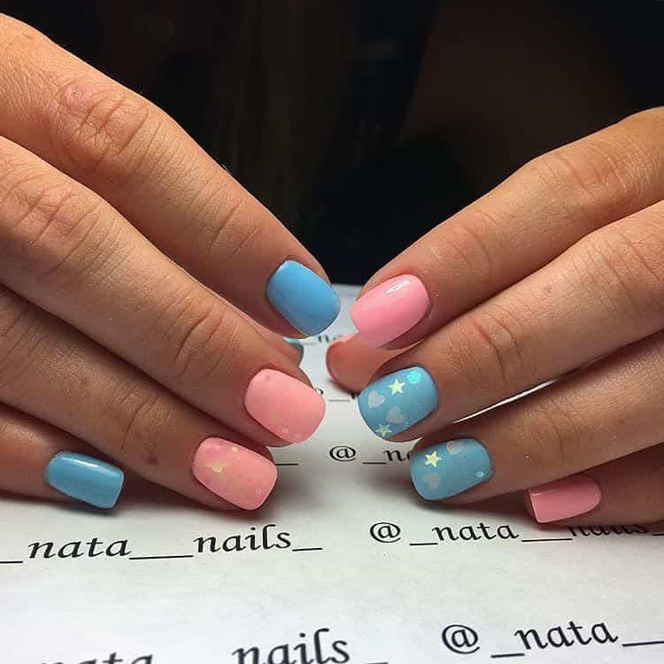 Gender reveal party nails ideas - bestfamilyparty.com