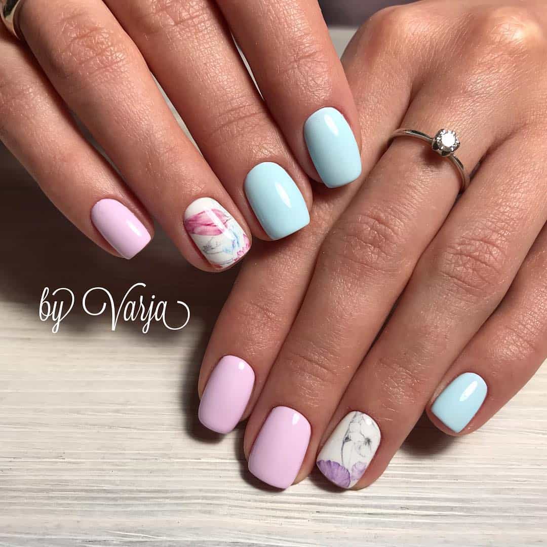 Gender reveal party nails ideas - bestfamilyparty.com