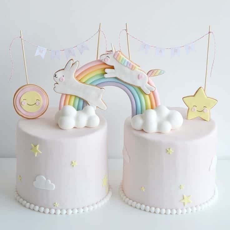 Birthday cake for twins