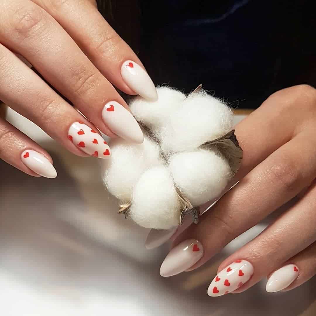 Wedding manicure – Hearts nail art