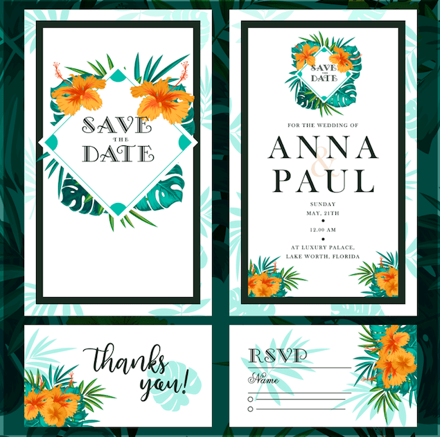 Tropical Theme – Wedding Invitation