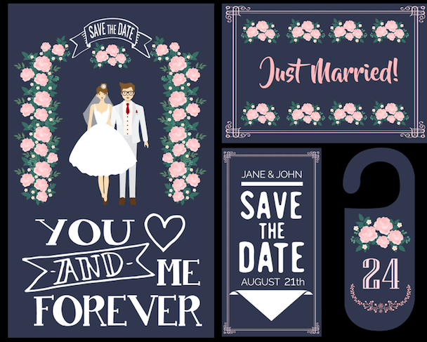 Flowers Couple – Wedding Invitation