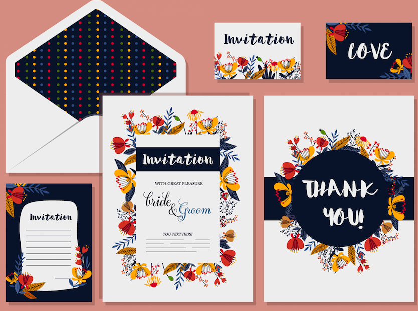 Contrast Flora – Wedding Invitations