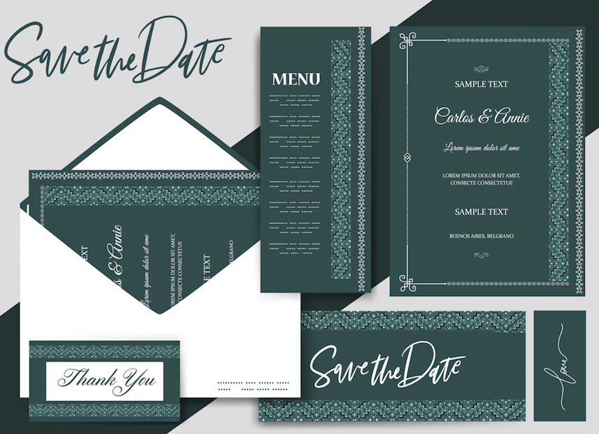 Traditional Green – Wedding Invitation