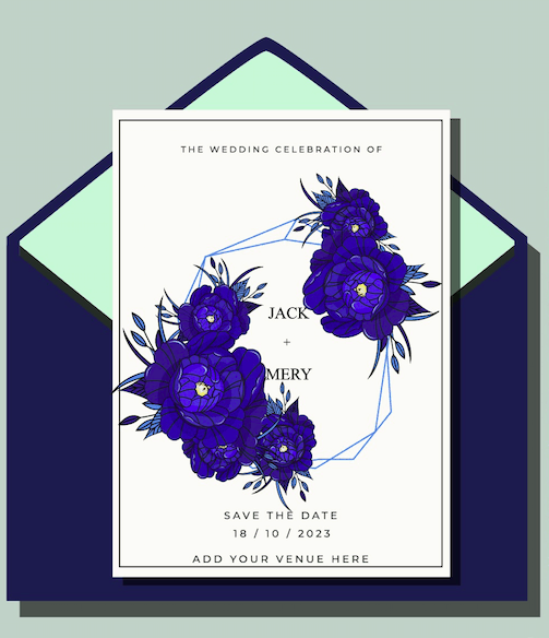 Blue Flora – Wedding Invitation