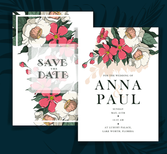 Pastel Flowers – Wedding Invitation
