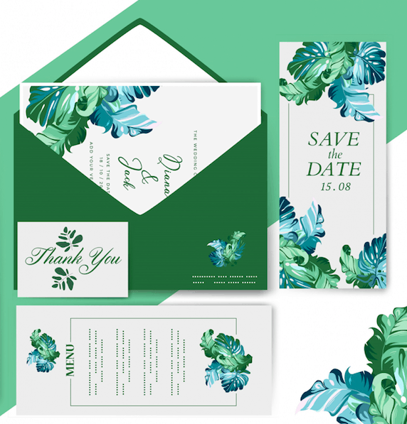 Green Leaves – Wedding Invitation