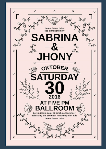 Floral Sketch – Wedding Invitation