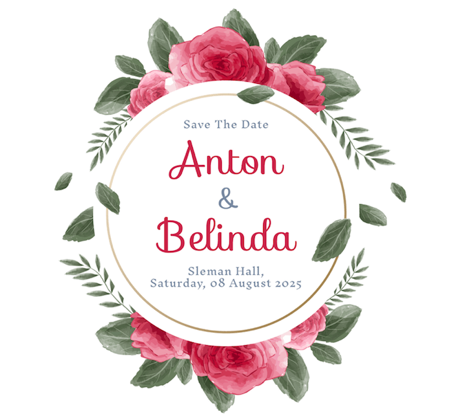 Watercolour Rose – Wedding Invitation