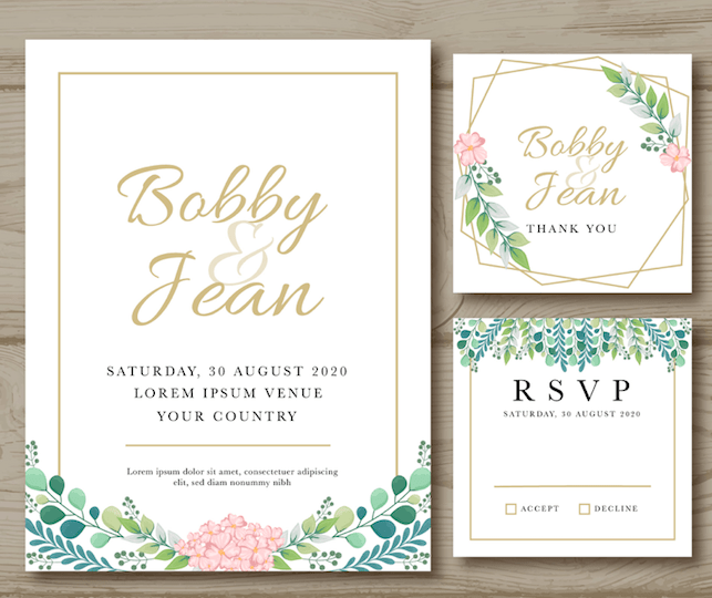 Leaves and Frame – Wedding Invitation