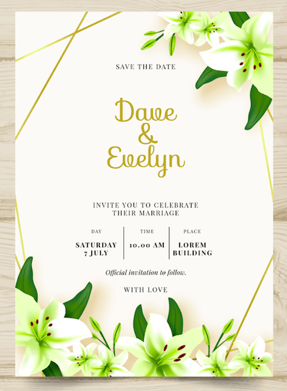 White Lilly - Wedding Invitation