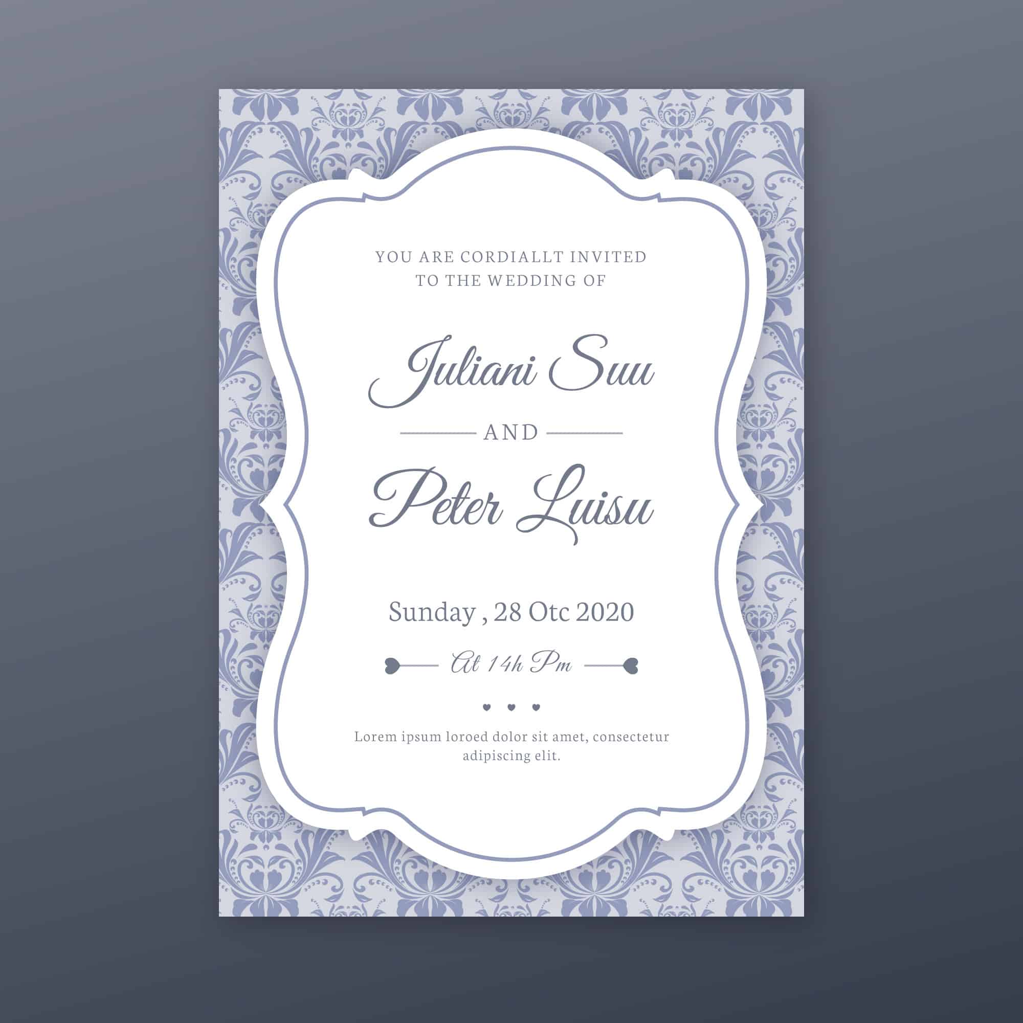 Dusty Blue Wedding Invitations clipart free download