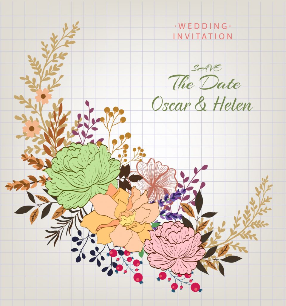 Vector Flowers – Wedding Invitation
